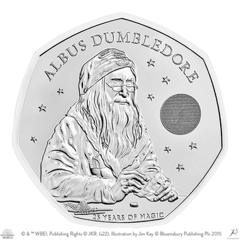 英国 2023年 ハリー・ポッター出版25周年 アルバス・ダンブルドア 50ペンス白銅貨 未使用