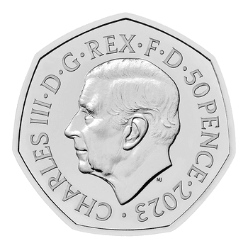 英国 2023年 ハリー・ポッター出版25周年 最終貨 ホグワーツ魔法魔術学校 50ペンス白銅貨 未使用