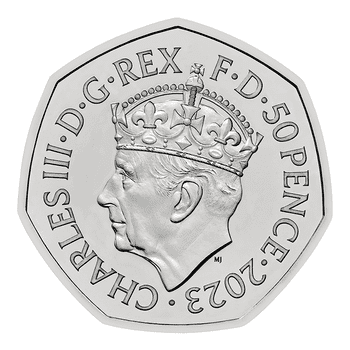 英国 2023年 国王チャールズ3世戴冠式記念 50ペンス白銅貨 未使用
