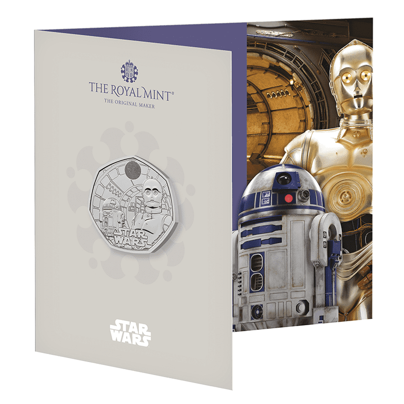 英国 2023年 スター・ウォーズ(TM) R2-D2 & C-3PO 50ペンス白銅貨 未