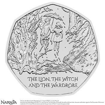 英国 2023年 『ナルニア国物語/ライオンと魔女』 50ペンス白銅貨 未使用