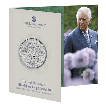 英国 2023年 国王チャールズ3世生誕75周年 5ポンド白銅貨 未使用