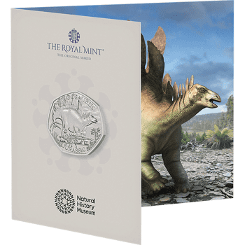 英国 2024年 恐竜シリーズ ステゴサウルス 50ペンス白銅貨 未使用