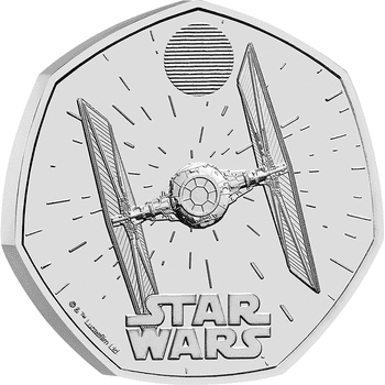 英国 2024年 スター・ウォーズ TIEファイター（タイ・ファイター） 50ペンス白銅貨 未使用