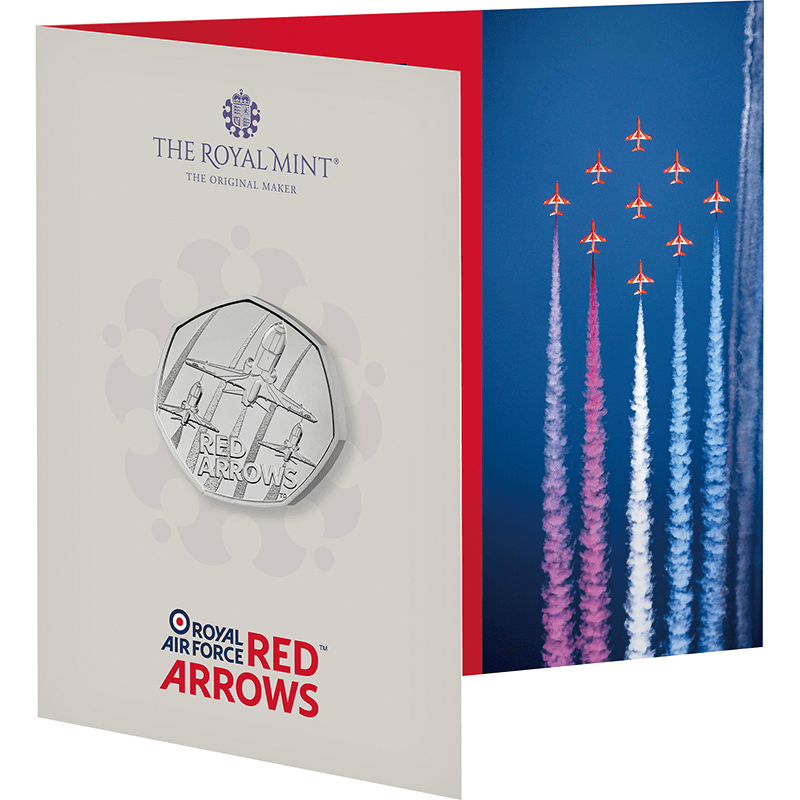 英国 2025年 レッドアローズ展示飛行60周年 50ペンス白銅貨 未使用