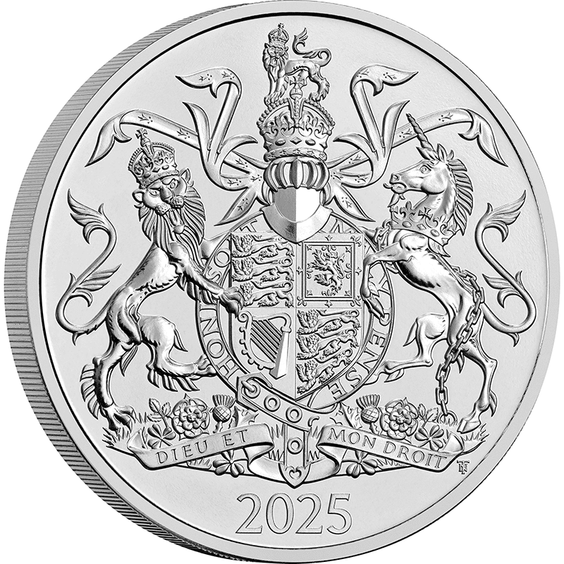 英国 2025年 国王チャールズ3世の紋章 5ポンド白銅貨 未使用