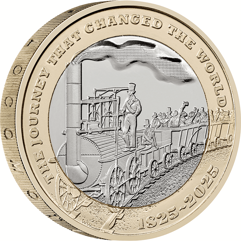 英国 2025年 近代鉄道輸送200周年 2ポンド複合貨 未使用 | オンライン