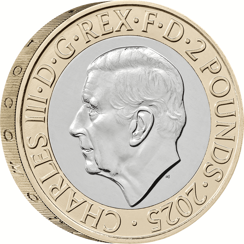 英国 2025年 近代鉄道輸送200周年 2ポンド複合貨 未使用