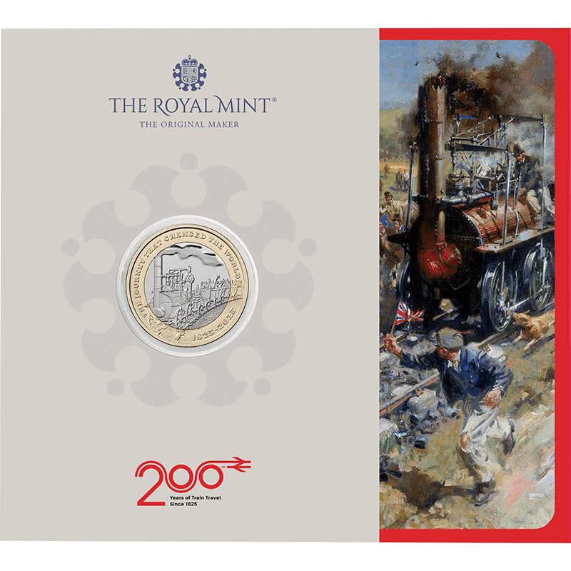 英国 2025年 近代鉄道輸送200周年 2ポンド複合貨 未使用 | オンライン