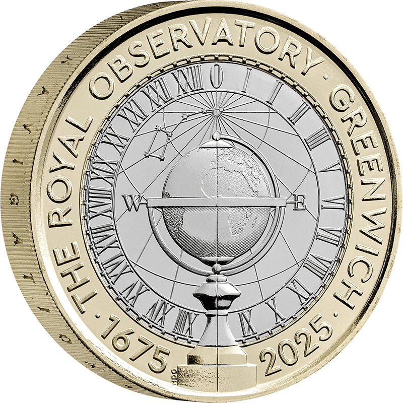 英国 2025年 グリニッジ王立天文台設立350周年 2ポンド複合貨 未使用