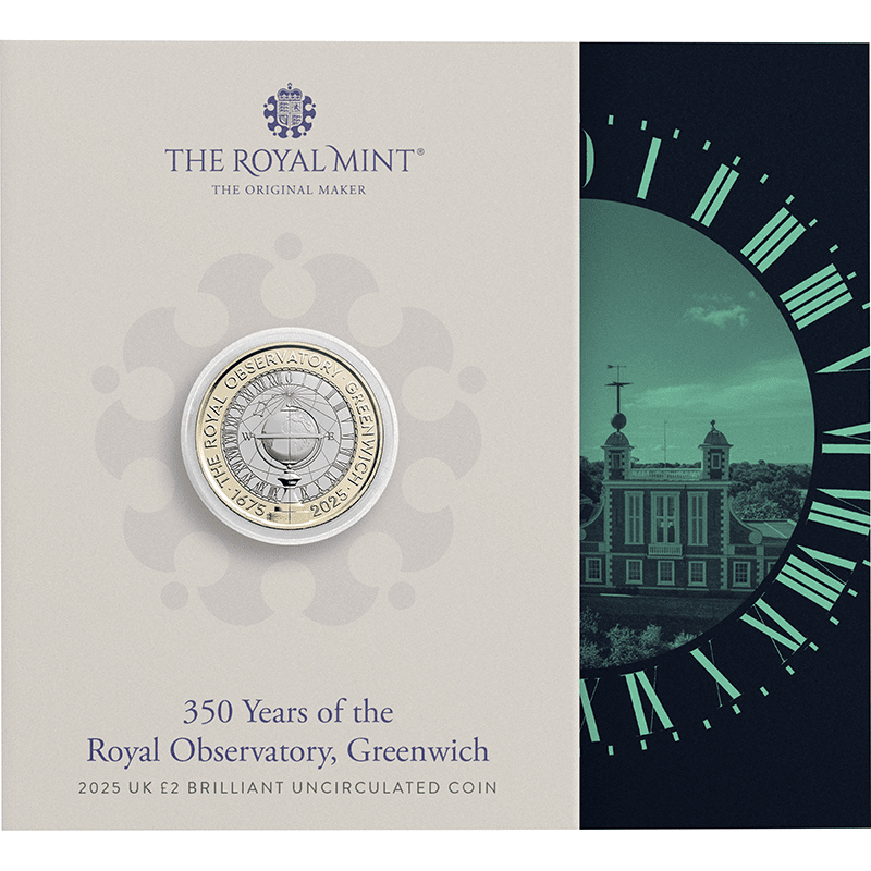 英国 2025年 グリニッジ王立天文台設立350周年 2ポンド複合貨 未使用