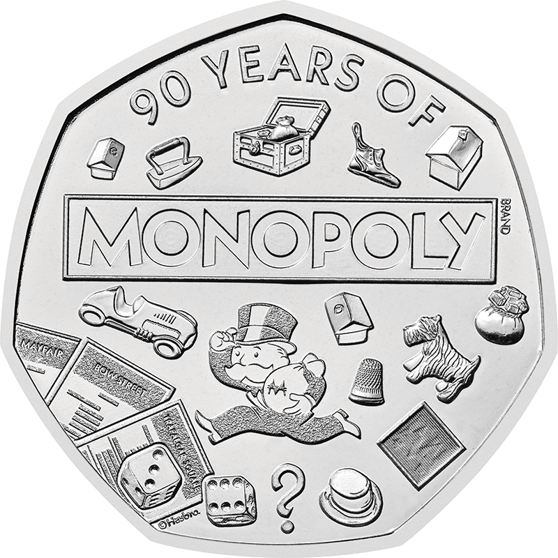 英国 2025年 モノポリー90周年 50ペンス白銅貨 未使用 | オンライン