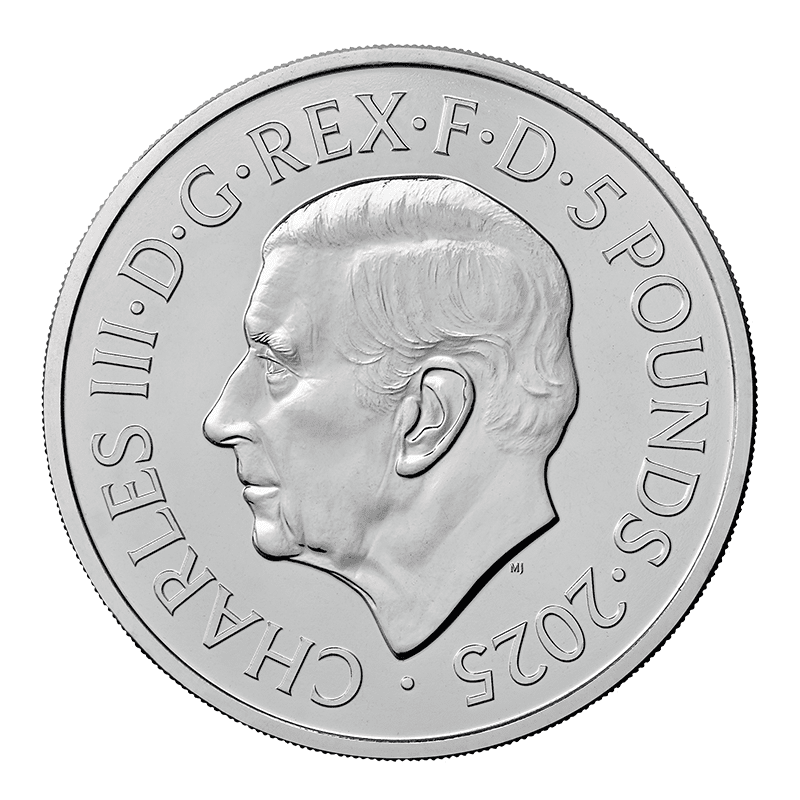 英国 2025年 伝説のミュージシャン フレディ・マーキュリー 5ポンド白