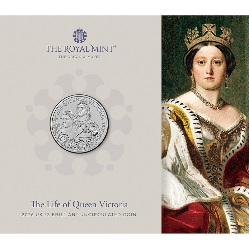 【匿名配送】イジンデン　ヴィクトリア女王　3枚セット 英国 2026年 ヴィクトリア女王の生涯 5ポンド白銅貨 未使用