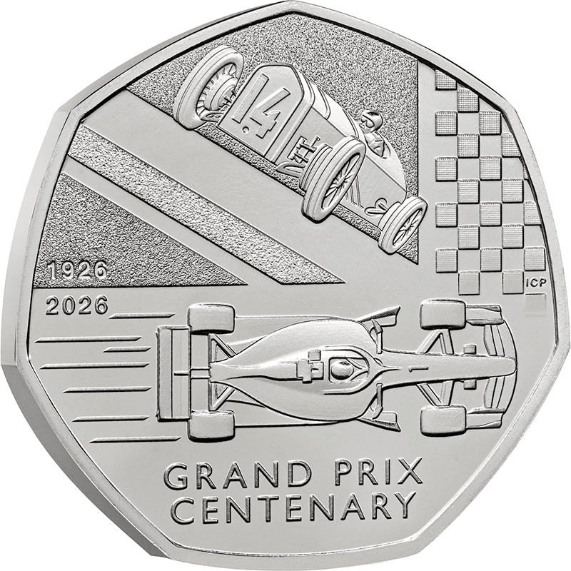 英国 2026年 イギリスグランプリ100周年 50ペンス白銅貨 未使用