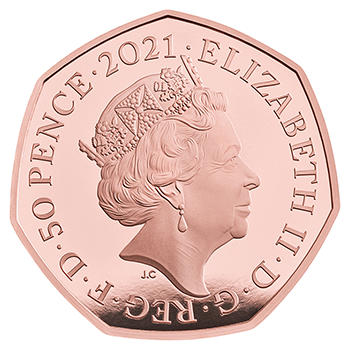 英国 2021年 十進法導入50周年 50ペンス金貨 プルーフ