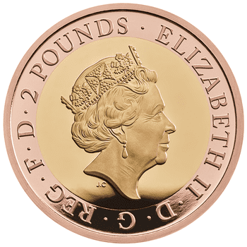 英国 2021年 H・G・ウェルズの生涯と作品 2ポンド2色金貨 プルーフ