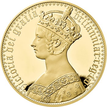 英国 2021年 偉大な彫刻師 ウィリアム・ワイオン作 ゴシック・クラウン ヴィクトリア女王肖像画 200ポンド金貨 2オンス プルーフ