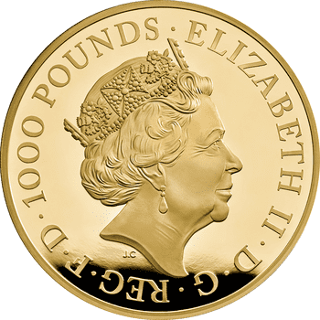 英国 2021年 テューダー家紋章の獣コレクション シーモアの豹 1000ポンド金貨 1キロ プルーフ