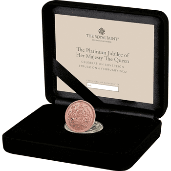 英国 2022年 女王エリザベス2世在位70周年 プラチナ・ジュビリー 1ソブリン金貨 未使用