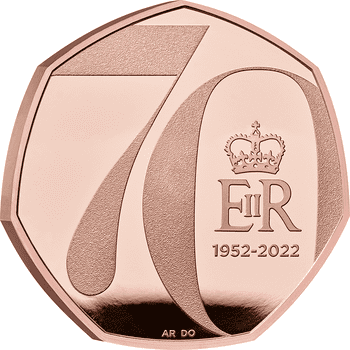 英国 2022年 女王エリザベス2世在位70周年 プラチナ・ジュビリー 50ペンス金貨 プルーフ
