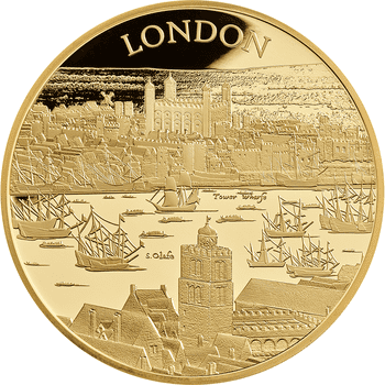 英国 2022年 世界の市景図 ロンドン 1000ポンド金貨 1キロ プルーフ