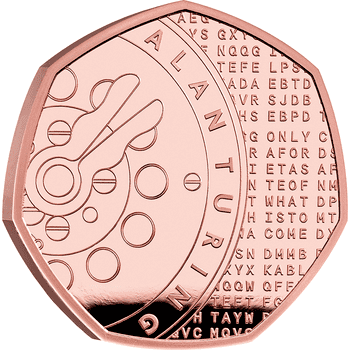 英国 2022年 科学界の革新者 最終貨 アラン・チューリング 50ペンス金貨 プルーフ