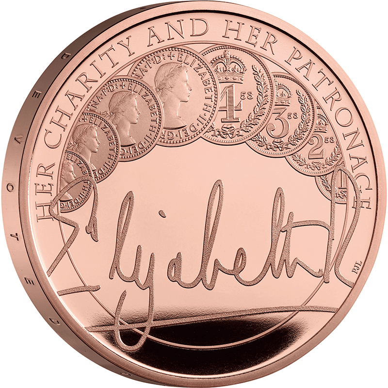 英国 2022年 女王エリザベス2世治世シリーズ 奉仕と支援 5ポンド金貨