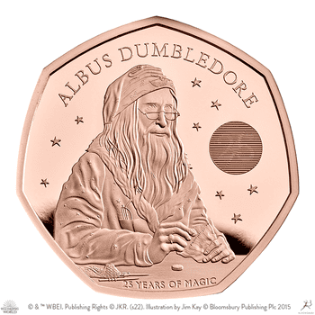 英国 2023年 ハリー・ポッター出版25周年 アルバス・ダンブルドア 50ペンス金貨 プルーフ