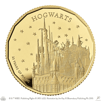 英国 2023年 ハリー・ポッター出版25周年 最終貨 ホグワーツ魔法魔術学校 25ポンド金貨 プルーフ