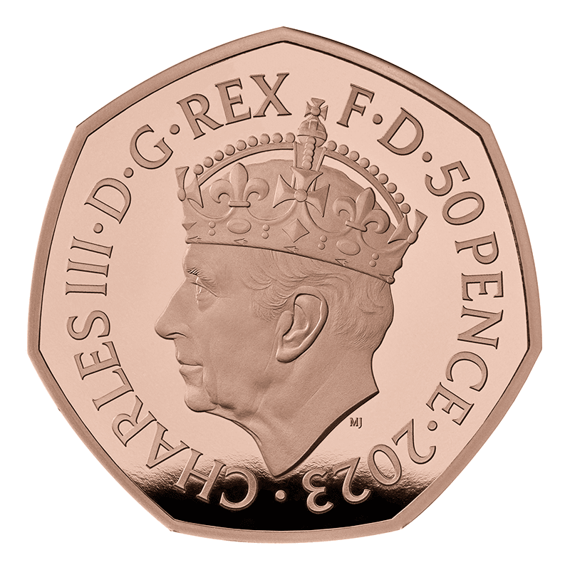 英国 2023年 国王チャールズ3世戴冠式記念 50ペンス金貨 プルーフ