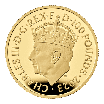 英国 2023年 国王チャールズ3世戴冠式記念 100ポンド金貨 1オンス プルーフ