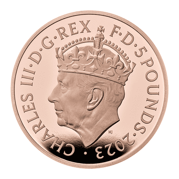 英国 2023年 国王チャールズ3世戴冠式記念 5ポンド金貨 プルーフ