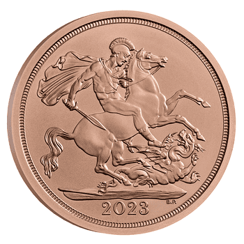 英国 2023年 国王チャールズ3世戴冠式記念 5/6鋳造 1ソブリン金貨 未使用