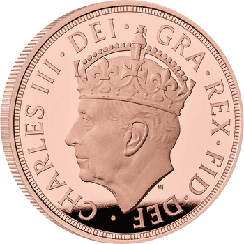 英国 2023年 ソブリン金貨コレクション国王チャールズ3世戴冠式記念特別デザイン 1ソブリンピエフォー金貨 プルーフ