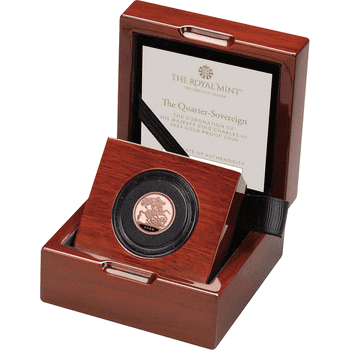 英国 2023年 ソブリン金貨コレクション国王チャールズ3世戴冠式記念特別デザイン 1/4ソブリン金貨 プルーフ