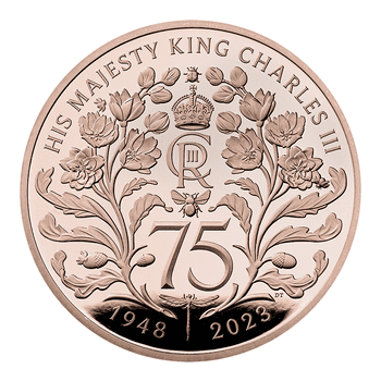 英国 2023年 国王チャールズ3世生誕75周年 5ポンド金貨 プルーフ