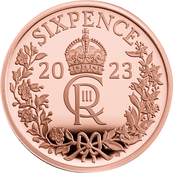 英国 2023年 国王チャールズ3世 ＜特別版 幸運の6ペンス貨＞ 6ペンス金貨 プルーフ