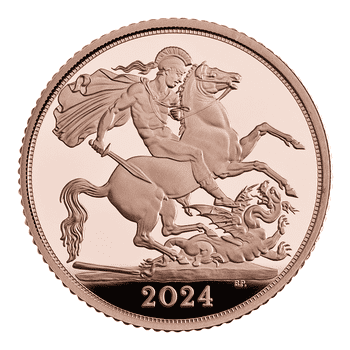英国 2024年 ソブリン金貨コレクション 1/2ソブリン金貨 プルーフ