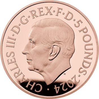 英国 2024年 バッキンガム宮殿 5ポンド金貨 プルーフ