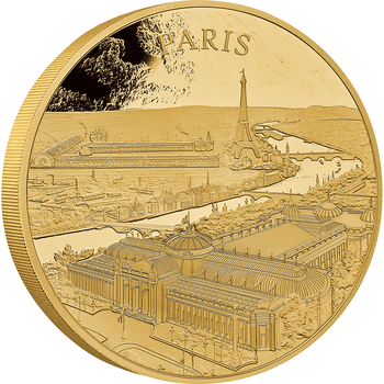英国 2024年 世界の市景図 パリ 1000ポンド金貨 1キロ プルーフ