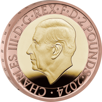 英国 2024年 ナショナル・ギャラリー創設200周年 2ポンド2色金貨 プルーフ