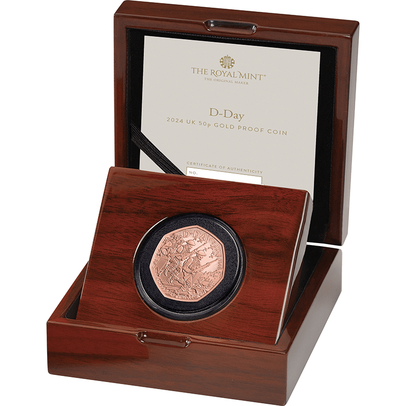 英国 2024年 ノルマンディー上陸作戦決行80周年 50ペンス金貨 1/2