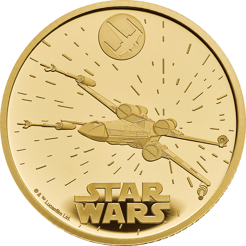 英国 2024年 スター・ウォーズ Xウイング 25ポンド金貨 プルーフ