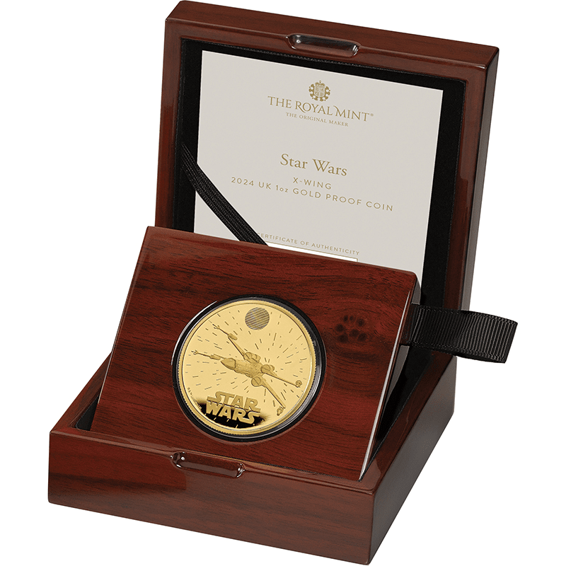 英国 2024年 スター・ウォーズ Xウイング 25ポンド金貨 プルーフ