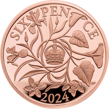 英国 2024年 幸運の6ペンス 6ペンス金貨 プルーフ