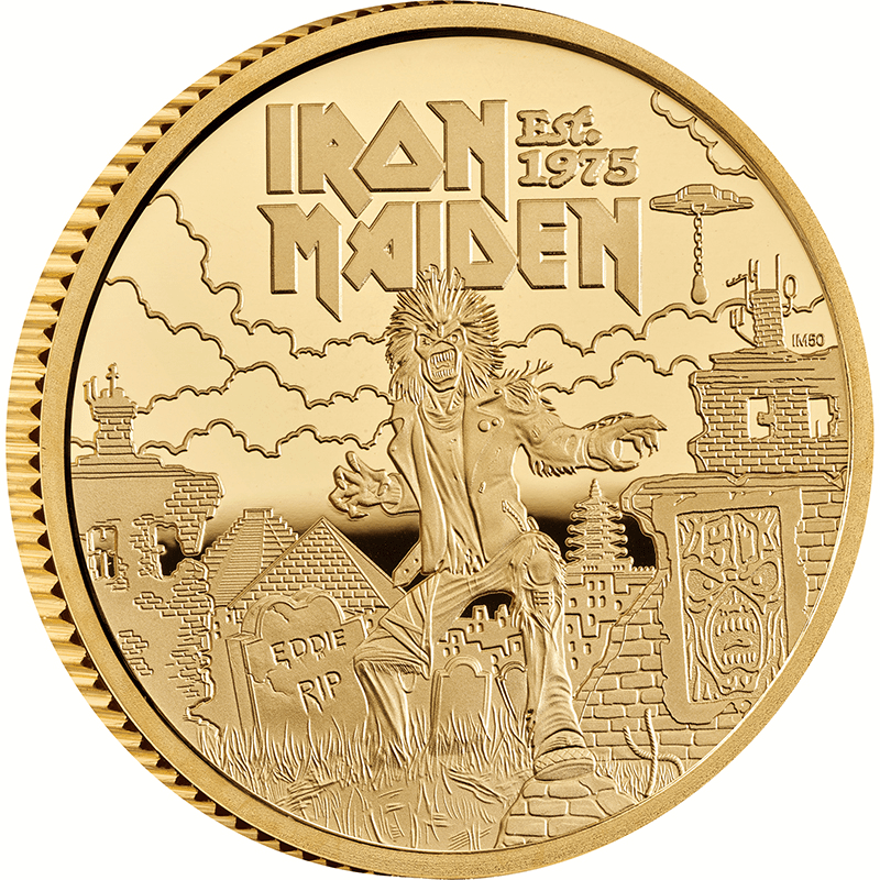 英国 2025年 伝説のミュージシャン アイアン・メイデン 25ポンド金貨 1