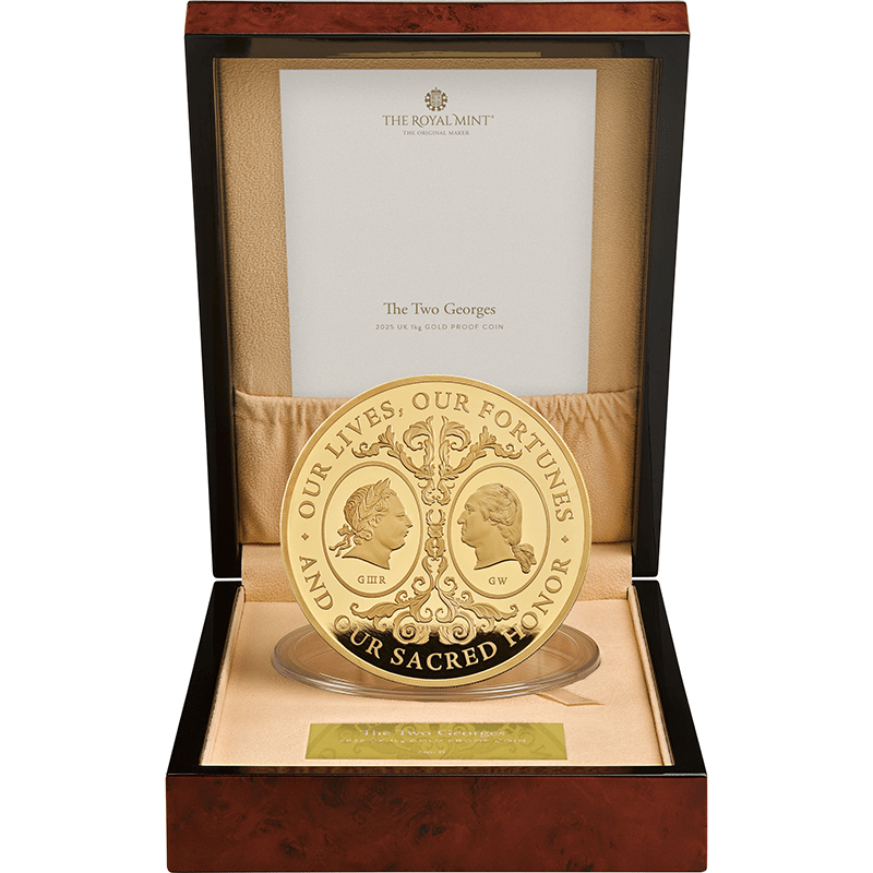 英国 2025年 アメリカ独立戦争250周年 二人のジョージ 1000ポンド金貨