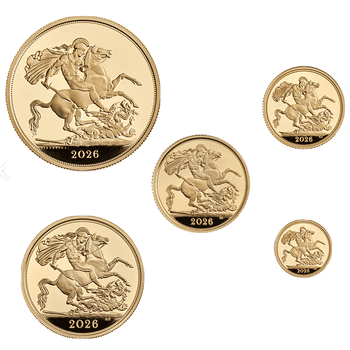 英国 2024年 ブリタニア 銀貨4種セット（5、10、50ペンス、2ポンド貨