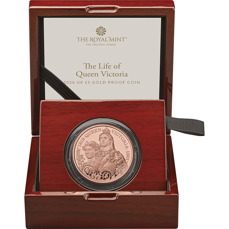 英国 2026年 ヴィクトリア女王の生涯 5ポンド金貨 プルーフ